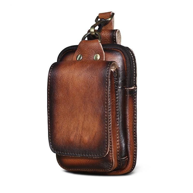 Lorven - Borsa a cintura da uomo in vera pelle