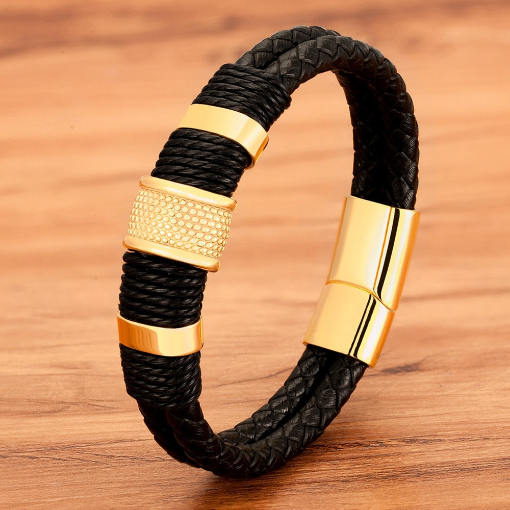 Bravura - Bracciale in pelle intrecciata