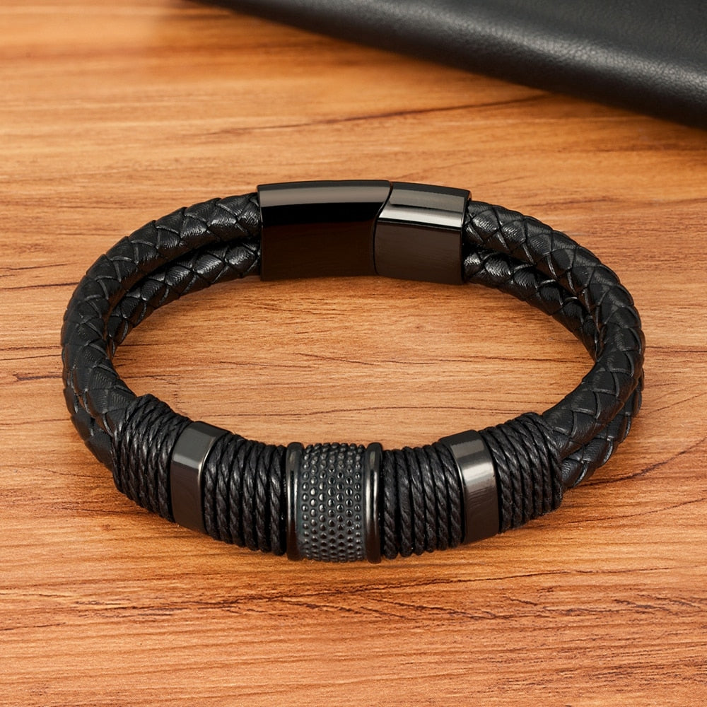 Bravura - Bracciale in pelle intrecciata