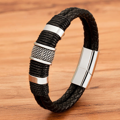Bravura - Bracciale in pelle intrecciata
