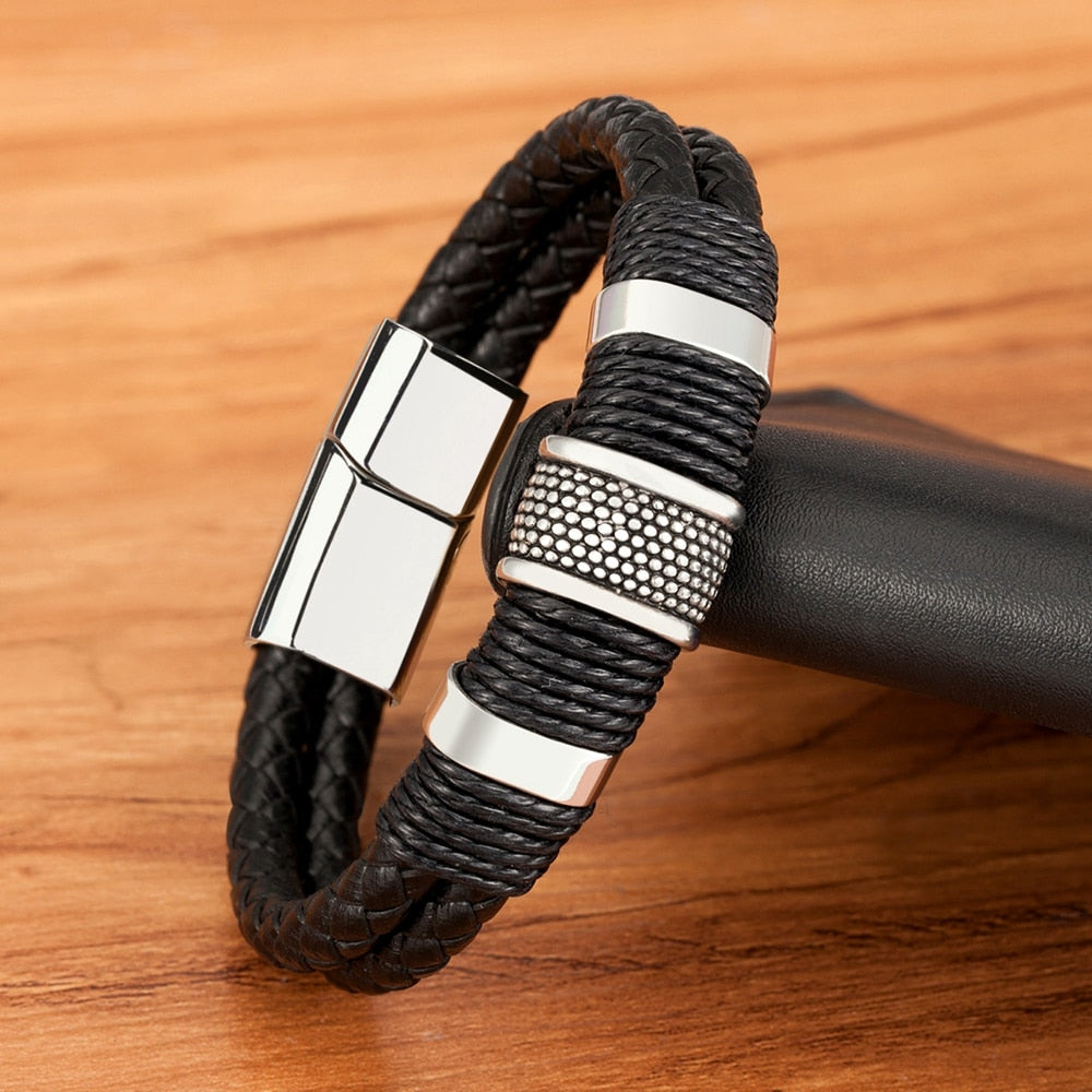 Bravura - Bracciale in pelle intrecciata