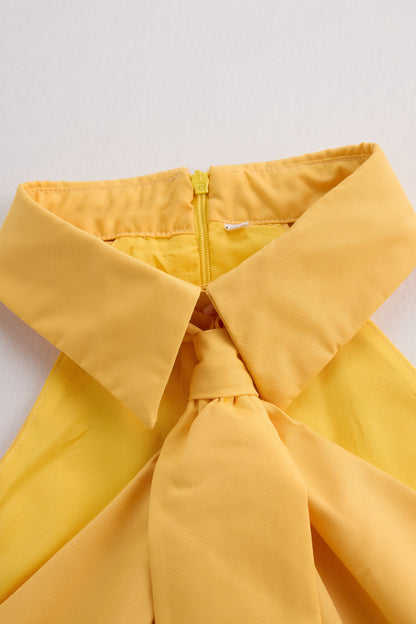 Clémence - Blusa senza maniche con colletto a halter e dettaglio nodo per donne