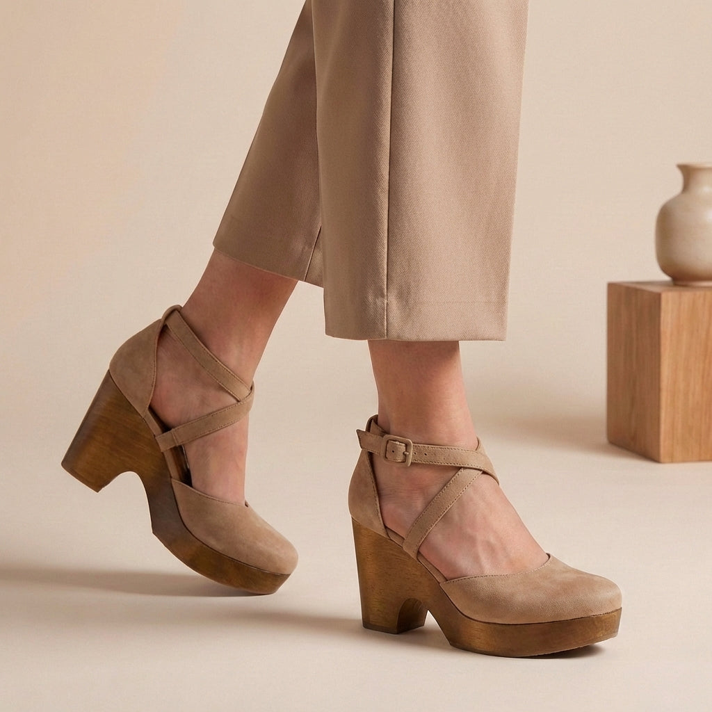 Comode décolleté con plateau per donna – Eleganti scarpe con tacco a blocco per il quotidiano e l'ufficio