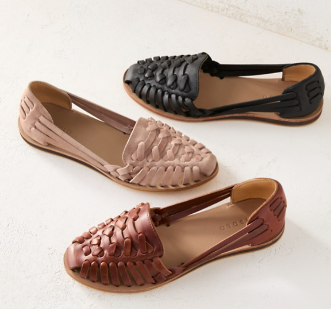 Ballerine in pelle intrecciata per donne – Comode flats estive in stile Huarache