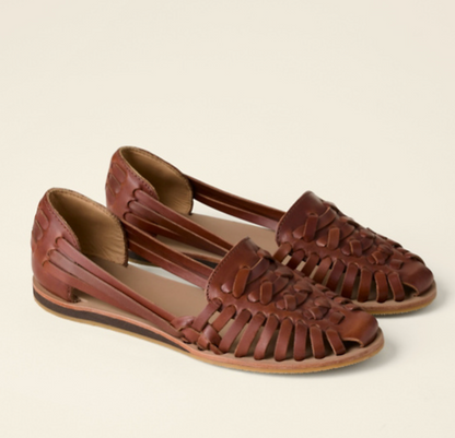 Ballerine in pelle intrecciata per donne – Comode flats estive in stile Huarache