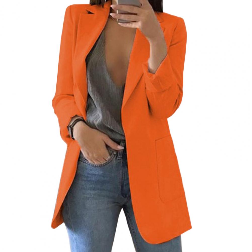 Elegante giacca lunga da donna – Blazer business moderno con frontale aperto