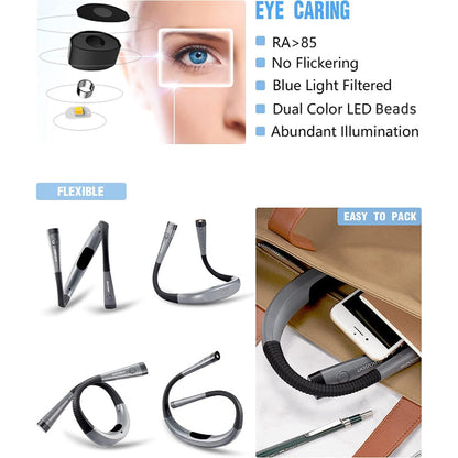 Lumosia - Lampada da lettura LED regolabile | Luminosità regolabile e batteria ricaricabile
