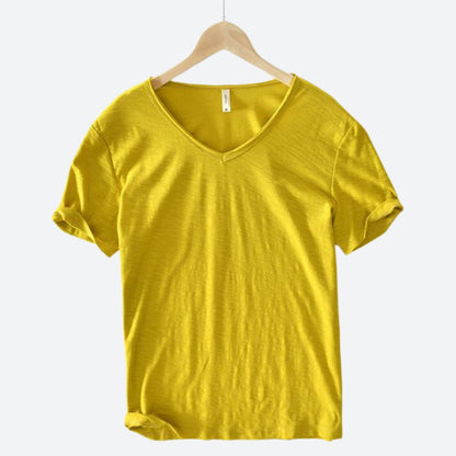 T-shirt casual con scollatura a V e vestibilità comoda per donne