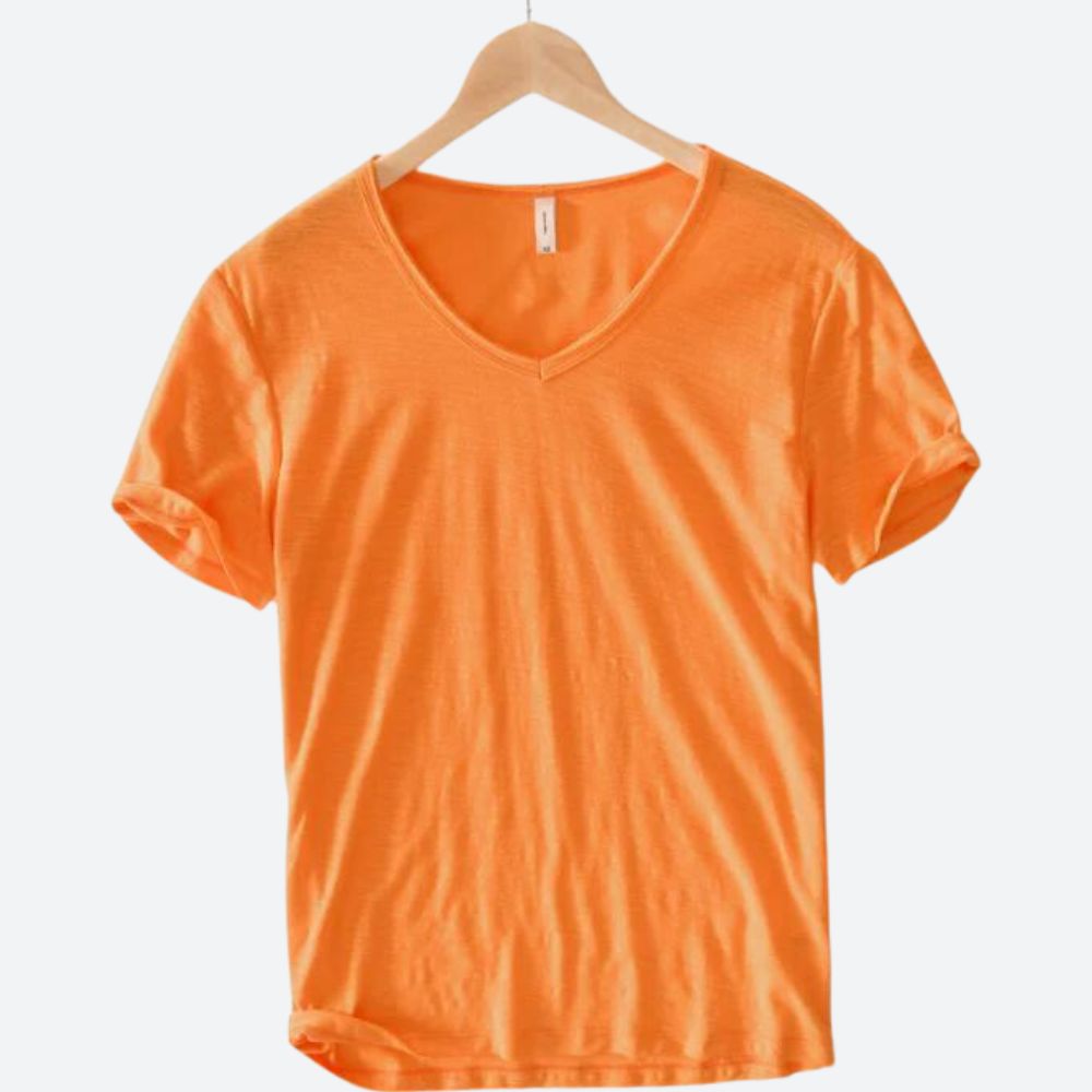 T-shirt casual con scollatura a V e vestibilità comoda per donne