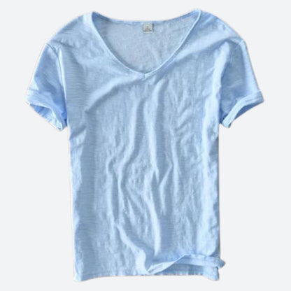 T-shirt casual con scollo a V e vestibilità comoda per donne