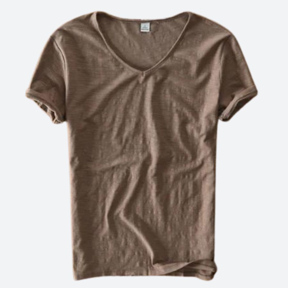 T-shirt casual con scollo a V e vestibilità comoda per donne