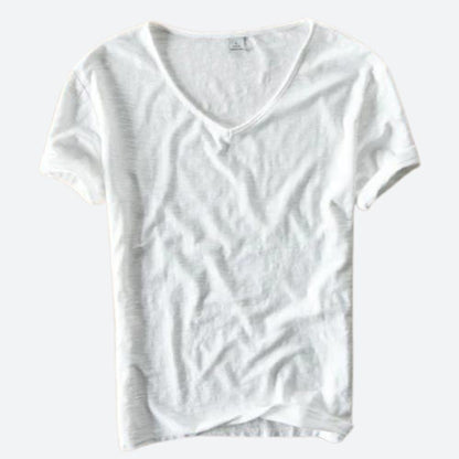 T-shirt casual con scollo a V e vestibilità comoda per donne