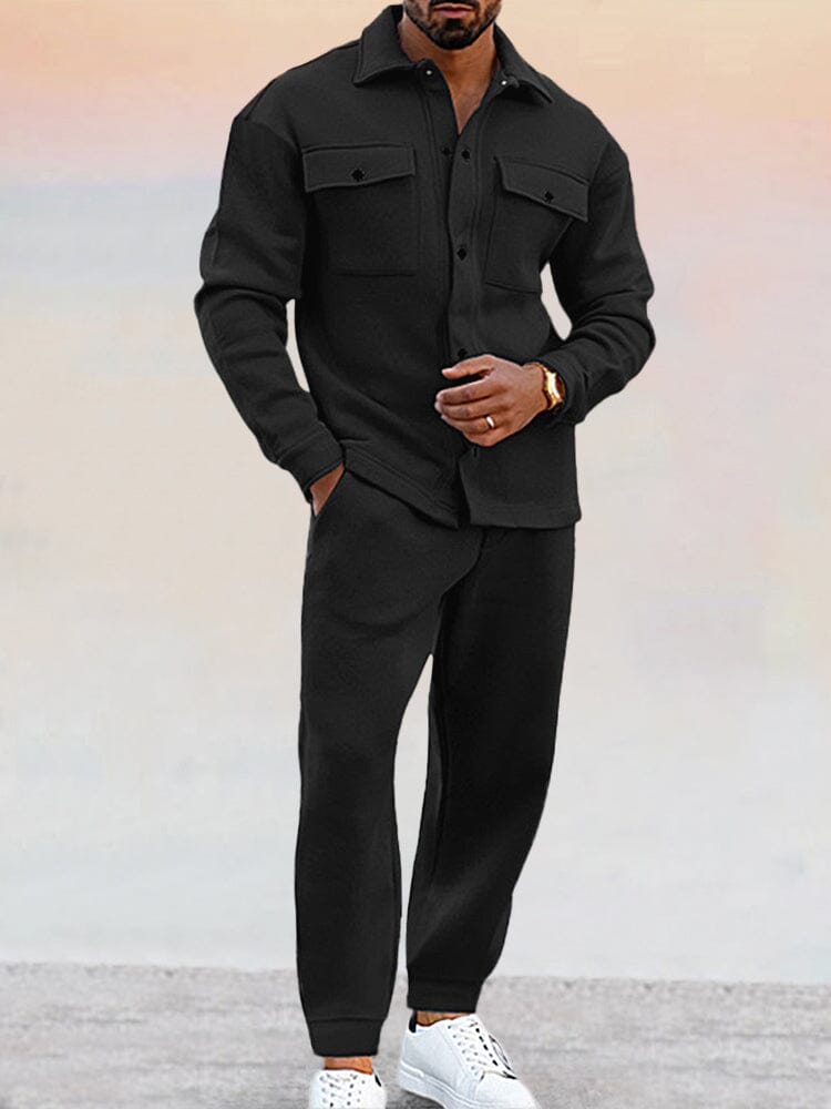 Lioran - Completo Uomo Due Pezzi Casual Chic: Giacca Primaverile con Maniche Lunghe e Bottoni e Pantaloni Lunghi