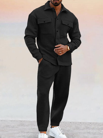 Lioran - Completo Uomo Due Pezzi Casual Chic: Giacca Primaverile con Maniche Lunghe e Bottoni e Pantaloni Lunghi