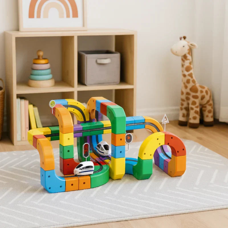 Tracivie - Pista a cubi fai-da-te – Creativo & Attivo – Gioco del treno DIY