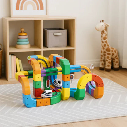 Tracivie - Pista a cubi fai-da-te – Creativo & Attivo – Gioco del treno DIY
