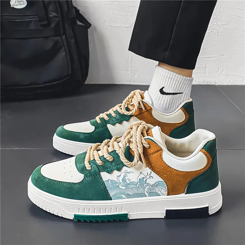 Sneaker stilose con design stampato per donne e uomini – Scarpe da ginnastica streetwear comode con look alla moda