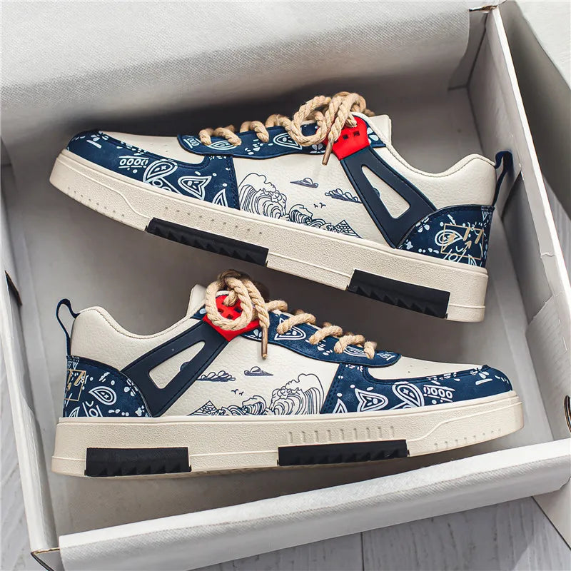 Sneaker stilose con design stampato per donne e uomini – Scarpe da ginnastica streetwear comode con look alla moda