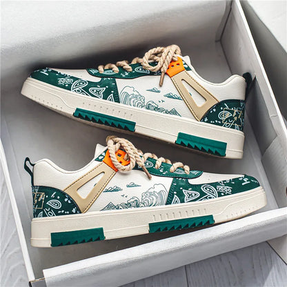 Sneaker stilose con design stampato per donne e uomini – Scarpe da ginnastica streetwear comode con look alla moda
