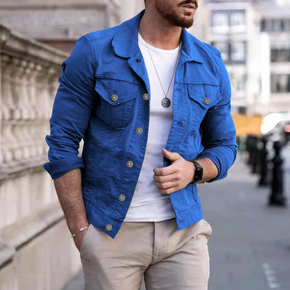 Giacca in jeans moderna da uomo Slim Fit – Leggera, elegante e versatile per il tempo libero e la vita quotidiana