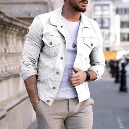 Giacca in jeans moderna da uomo Slim Fit – Leggera, elegante e versatile per il tempo libero e la vita quotidiana