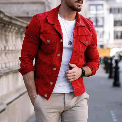 Giacca in jeans moderna da uomo Slim Fit – Leggera, elegante e versatile per il tempo libero e la vita quotidiana