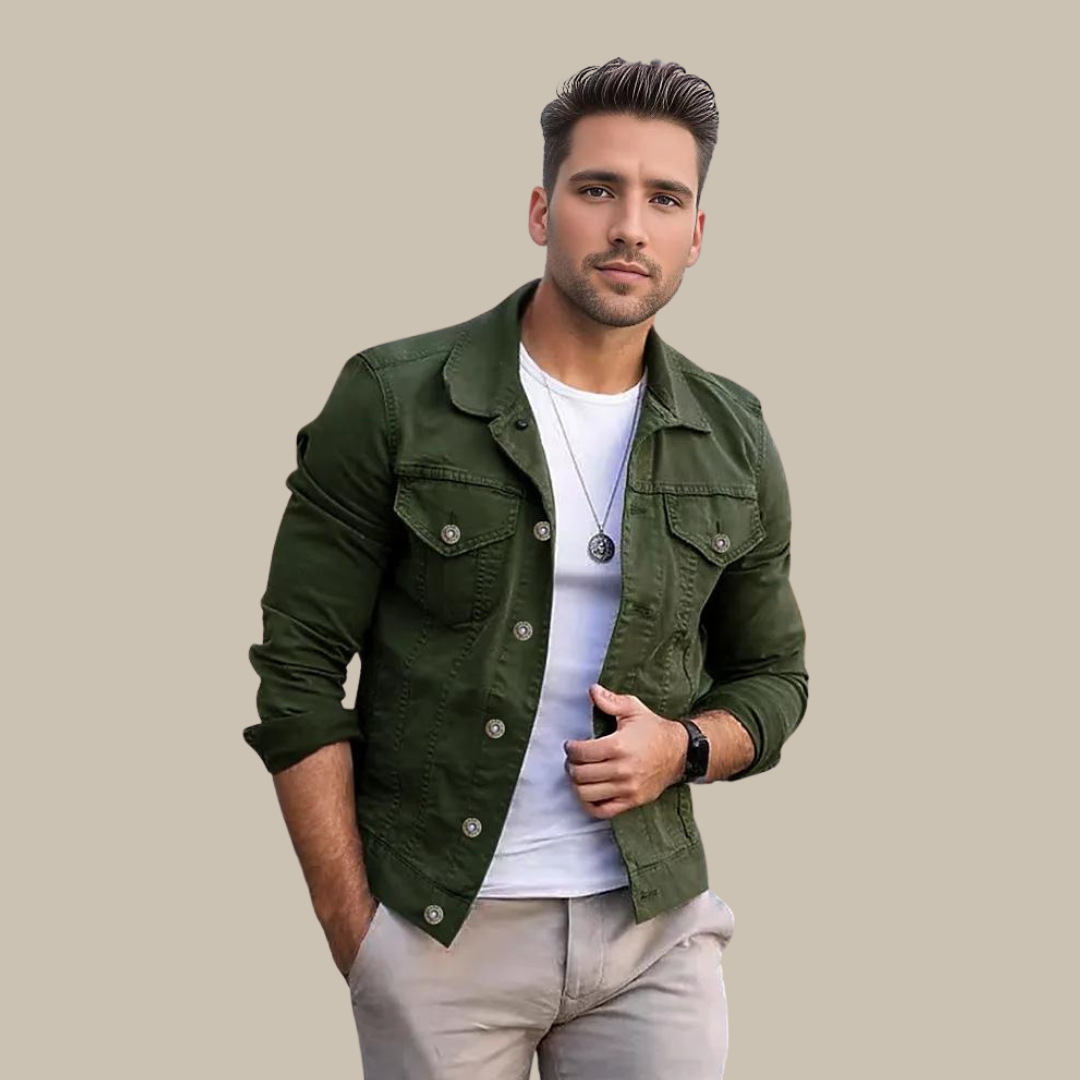 Giacca in jeans moderna da uomo Slim Fit – Leggera, elegante e versatile per il tempo libero e la vita quotidiana