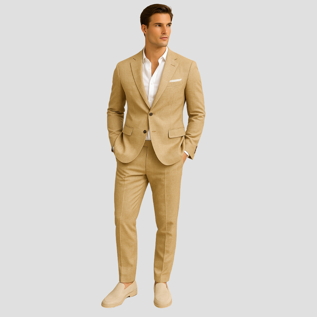 Fayden - Completo da Sposa Slim Fit Beige per Uomo – Primavera