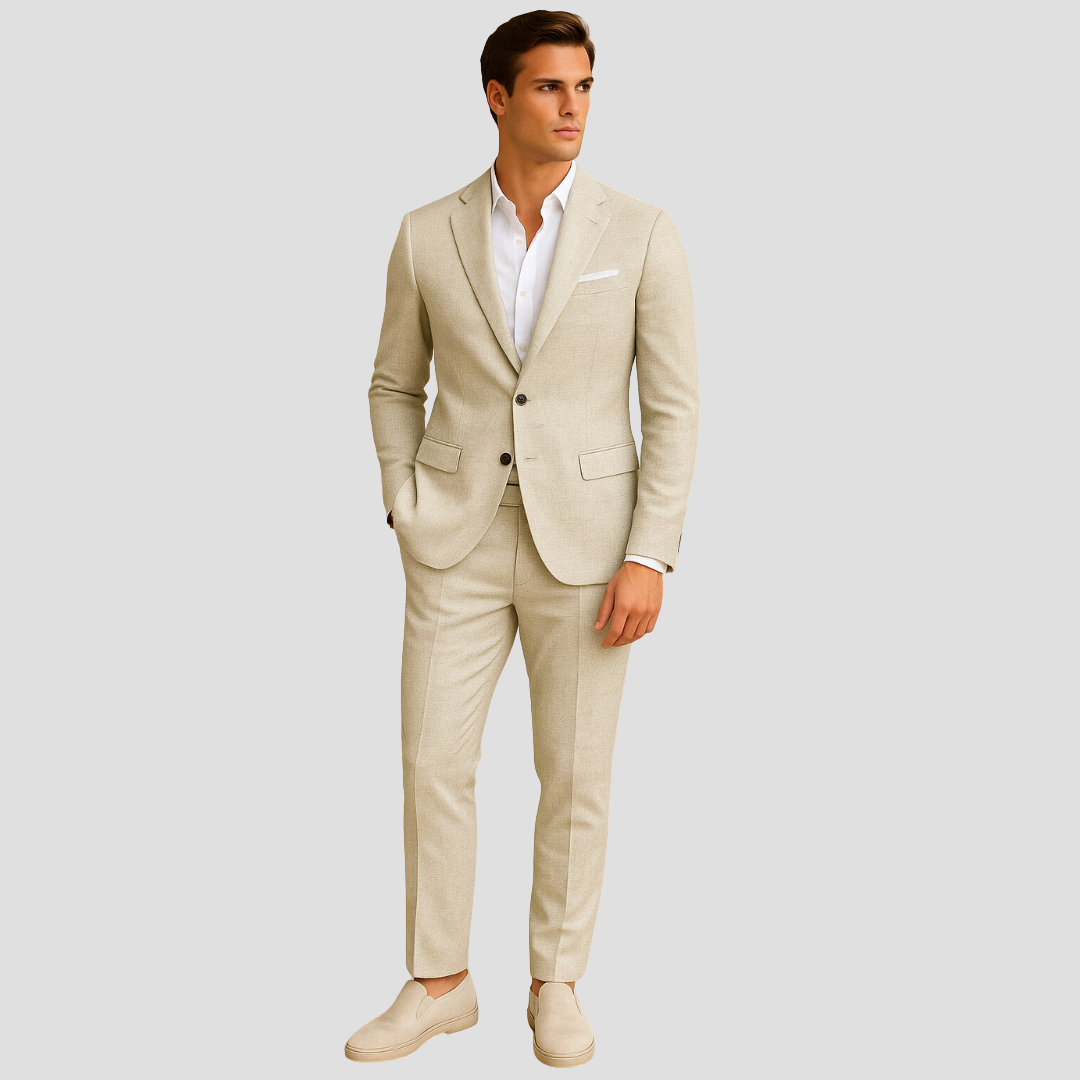Fayden - Completo da Sposa Slim Fit Beige per Uomo – Primavera