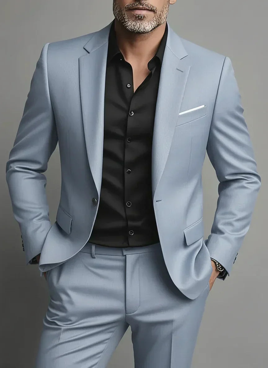 Elegante completo slim fit con giacca e pantaloni – Look moderno per affari ed eventi per uomini