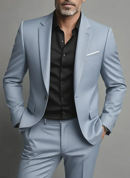 Elegante completo slim fit con giacca e pantaloni – Look moderno per affari ed eventi per uomini