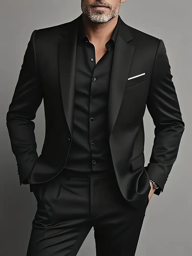 Elegante completo slim fit con giacca e pantaloni – Look moderno per affari ed eventi per uomini