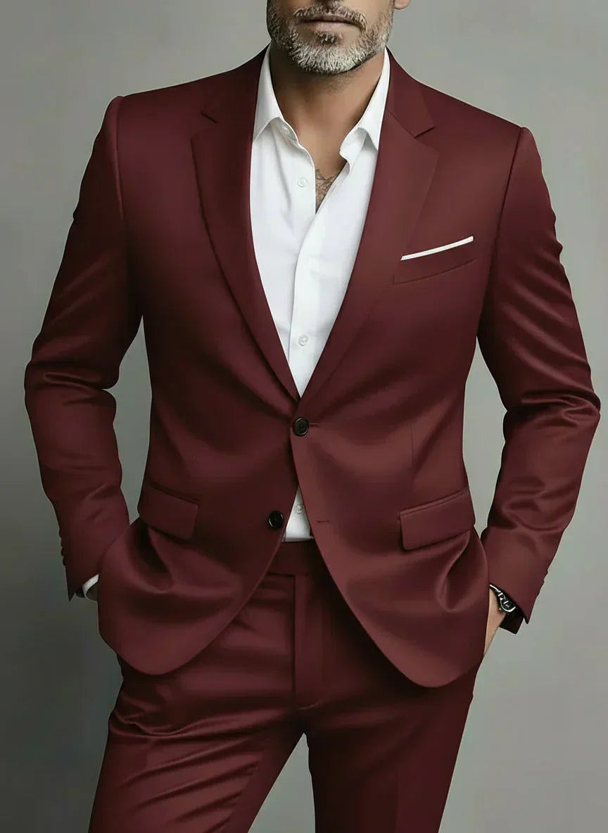 Elegante completo slim fit con giacca e pantaloni – Look moderno per affari ed eventi per uomini