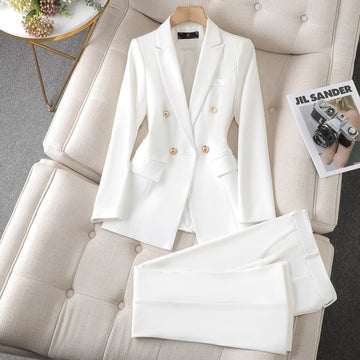 Kounie - Blazer e completo pantaloni con pieghe doppie