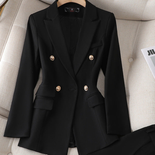Kounie - Blazer e completo pantaloni con pieghe doppie