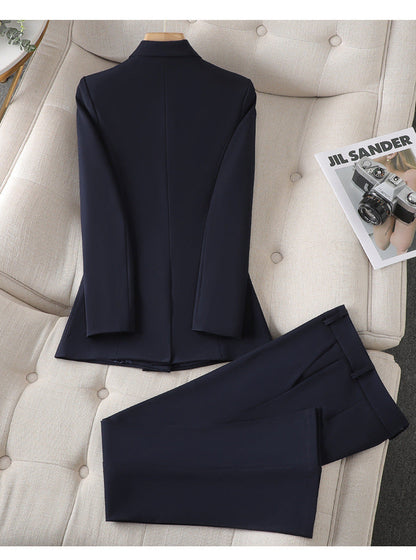 Kounie - Blazer e completo pantaloni con pieghe doppie
