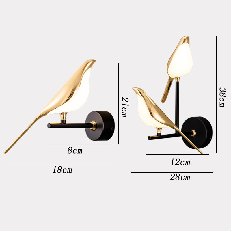 Aviora - Lampada da Parete Moderna a Forma di Uccelli