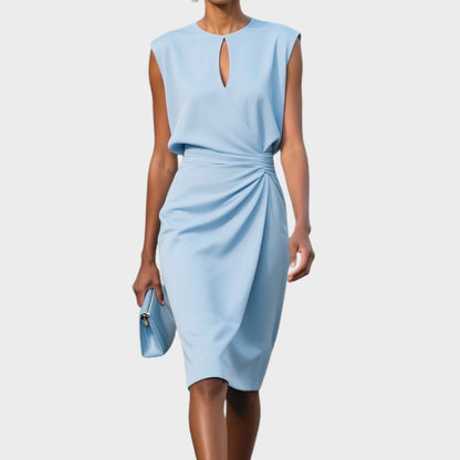 Abito avvolgente elegante con dettaglio drappeggiato – Abito midi aderente per donne