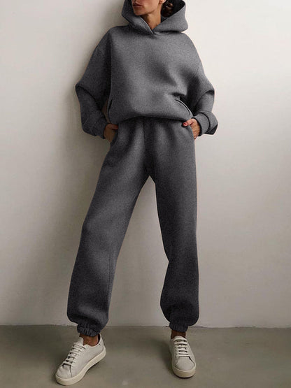 Set di tuta con hoodie alla moda per donne – Outfit casual comodo con vestibilità oversize