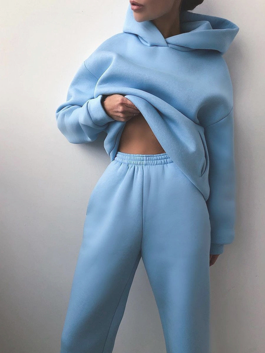 Set di tuta con hoodie alla moda per donne – Outfit casual comodo con vestibilità oversize