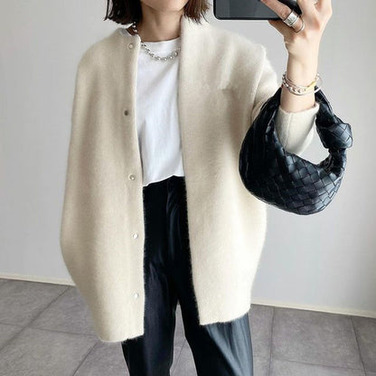 Cardigan Oversize Morbido per Donne – Elegante Giacca a Maglia Lunga con Bottoni e Look Moderno