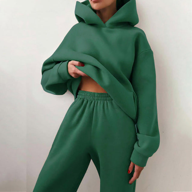 Set di tuta con hoodie alla moda per donne – Outfit casual comodo con vestibilità oversize