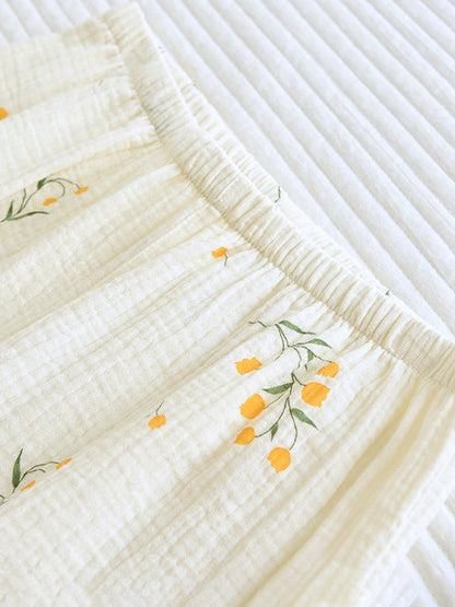 Rosélis - Elegante set di pigiama in cotone per donne con blusa a maniche corte e pantaloni corti elasticizzati
