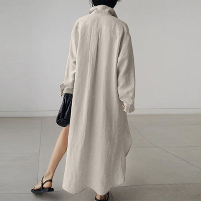 Louna - Abito Camicia Oversize in Lino | Stile Senza Sforzo | Leggero e Traspirante | Outfit Casual