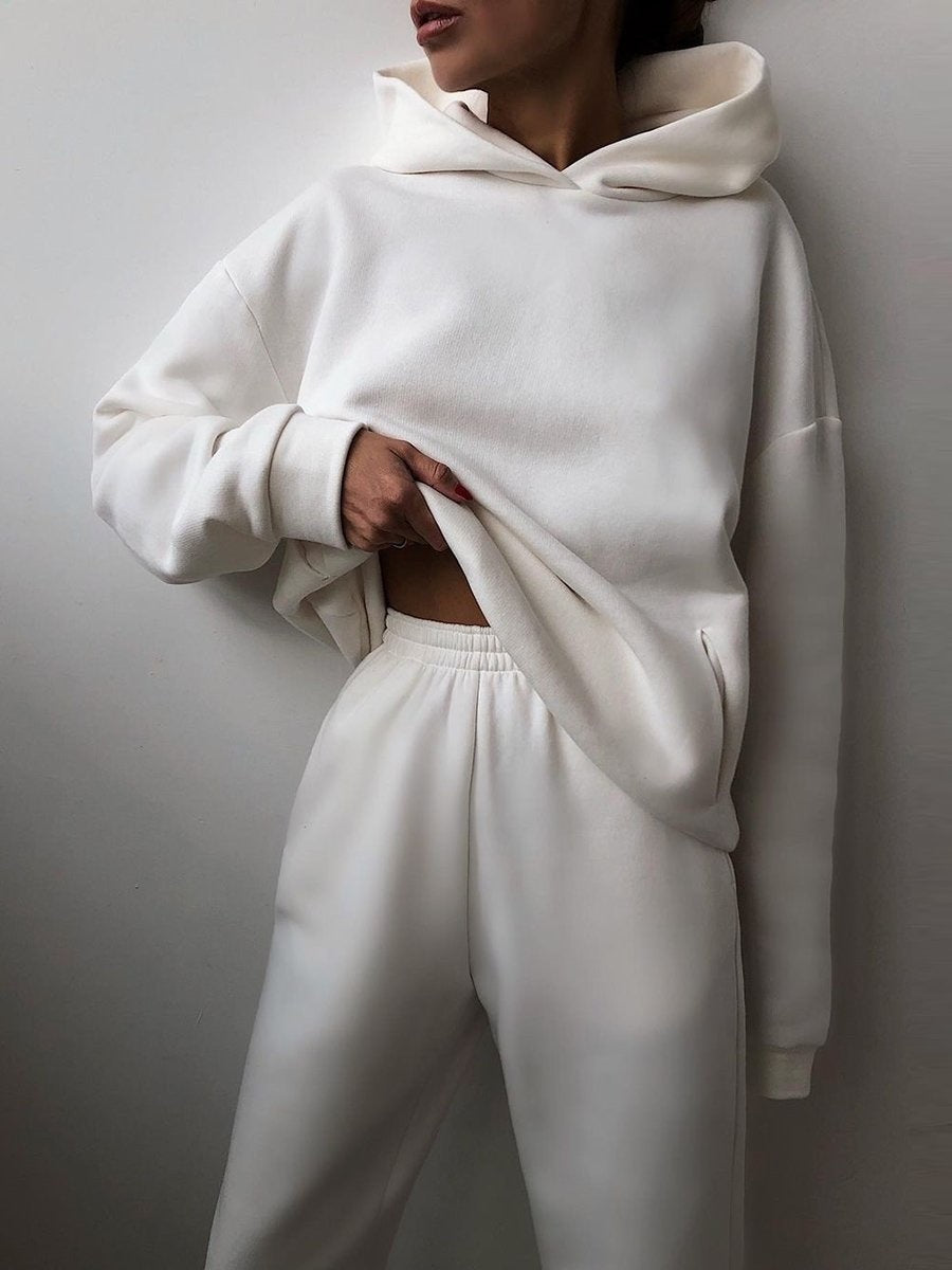 Set di tuta con hoodie alla moda per donne – Outfit casual comodo con vestibilità oversize