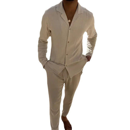 Elegante completo a due pezzi per uomo – Outfit casual con camicia e pantaloni