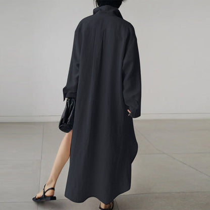 Louna - Abito Camicia Oversize in Lino | Stile Senza Sforzo | Leggero e Traspirante | Outfit Casual