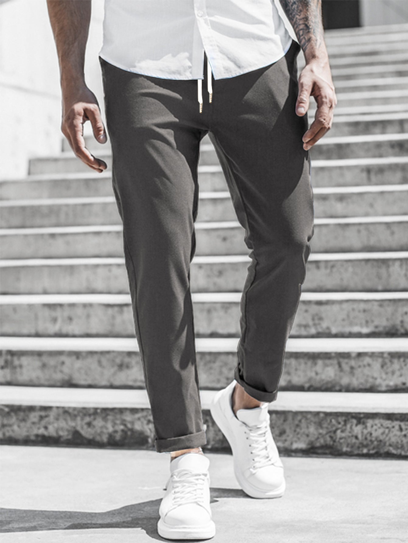 Elegante Pantalone Slim Fit in Tessuto per Uomo – Comodo Pantalone da Tempo Libero e Business