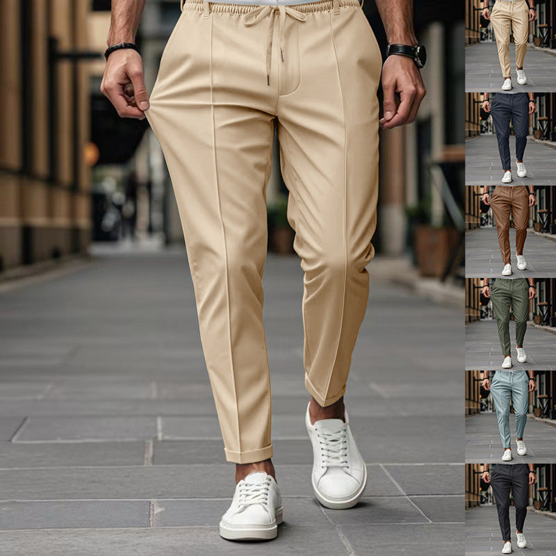 Pantaloni Eleganti Stretch con Coulisse per Uomo – Pantaloni Casual Moderni per Tempo Libero e Business