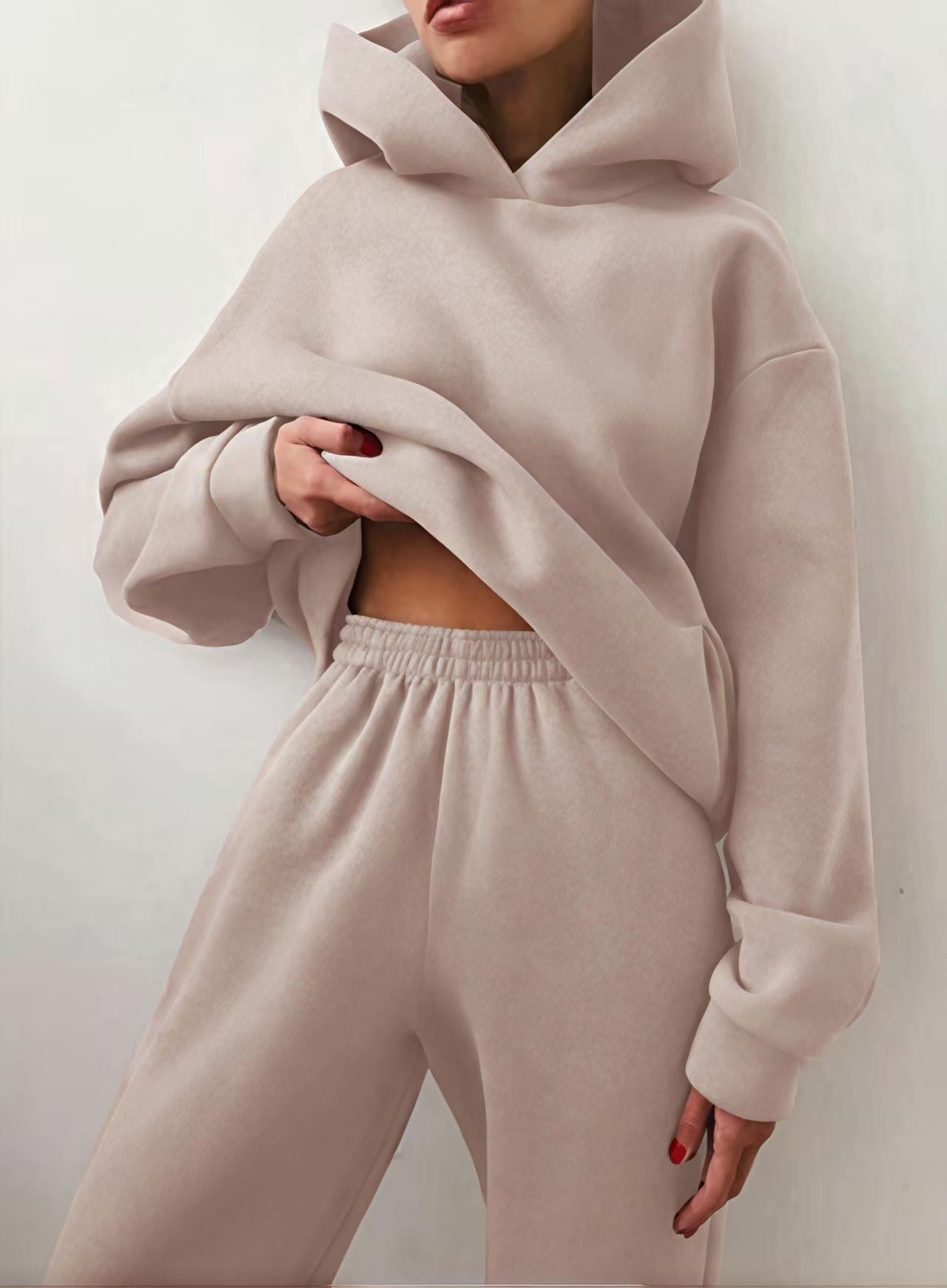 Set di tuta con hoodie alla moda per donne – Outfit casual comodo con vestibilità oversize